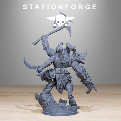 Corrupted Gladiator, Chaos Worshipper Sci-Fi Wargames Miniatures by STATIONFORGE, Corrupted Imperial Guard