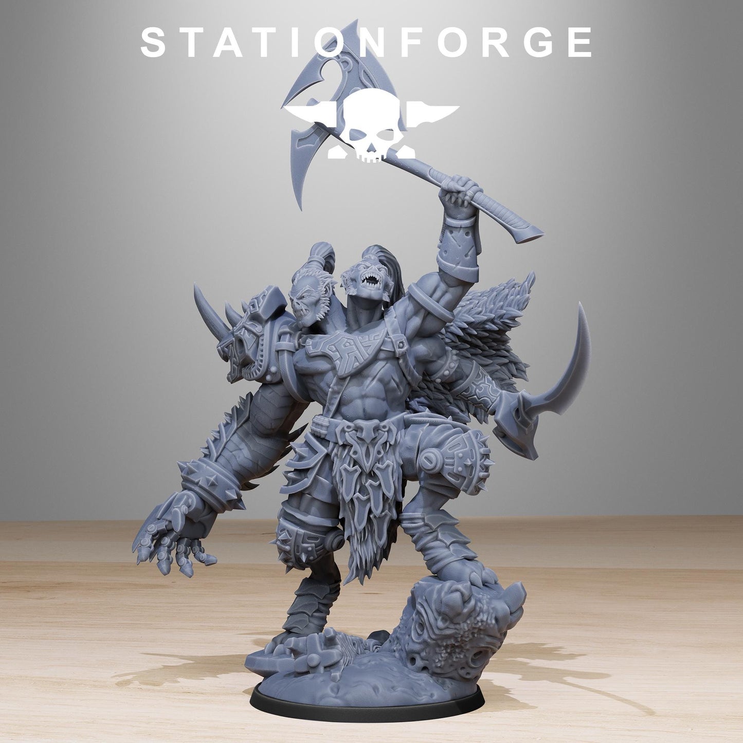 Corrupted Gladiator, Chaos Worshipper Sci-Fi Wargames Miniatures by STATIONFORGE, Corrupted Imperial Guard
