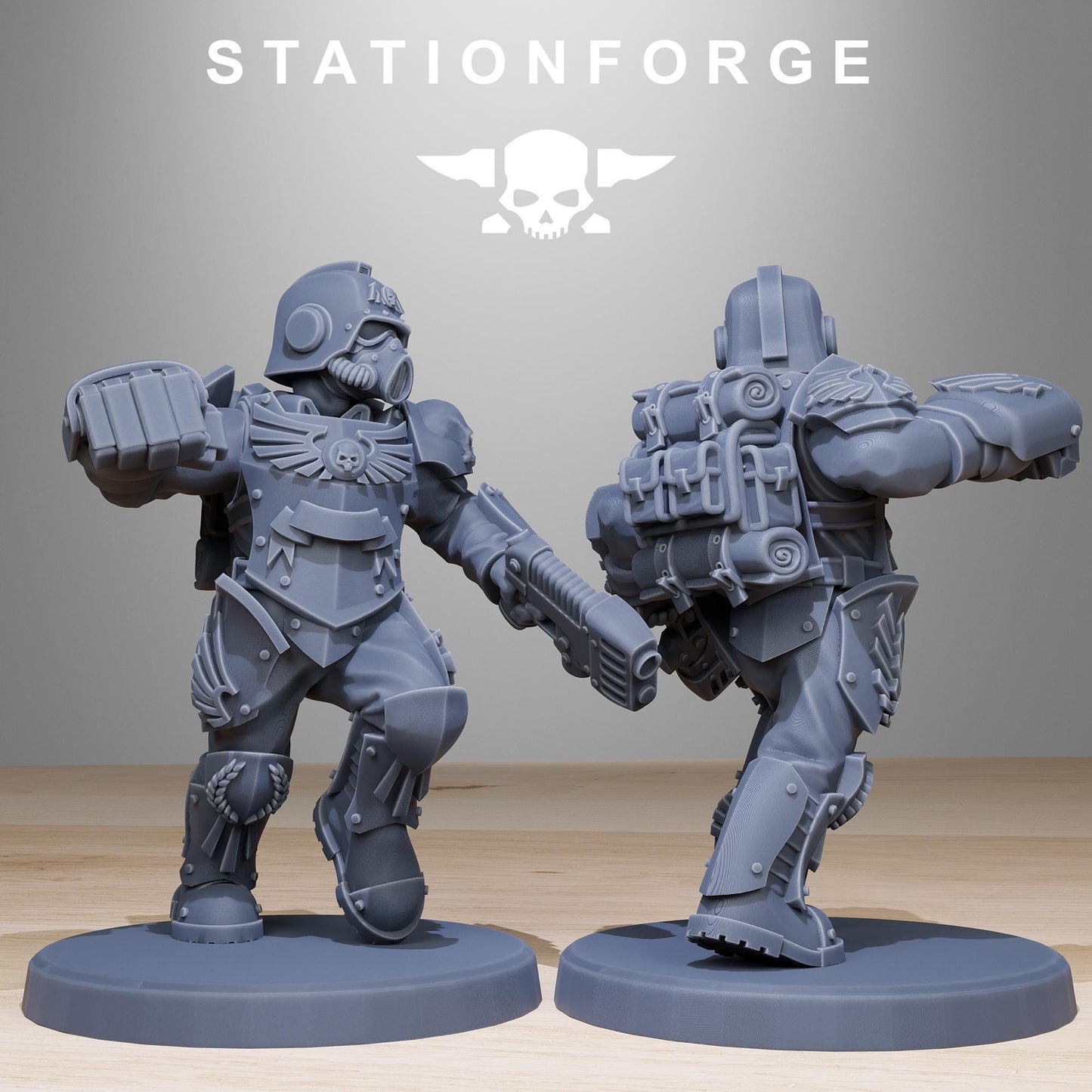 GrimGuard Elites, Death Korps Proxy, Sci-Fi Wargames Miniatures by STATIONFORGE