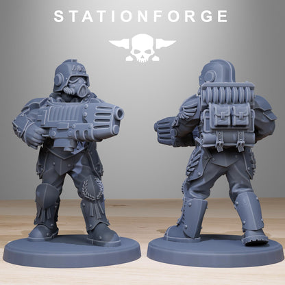 GrimGuard Elites, Death Korps Proxy, Sci-Fi Wargames Miniatures by STATIONFORGE