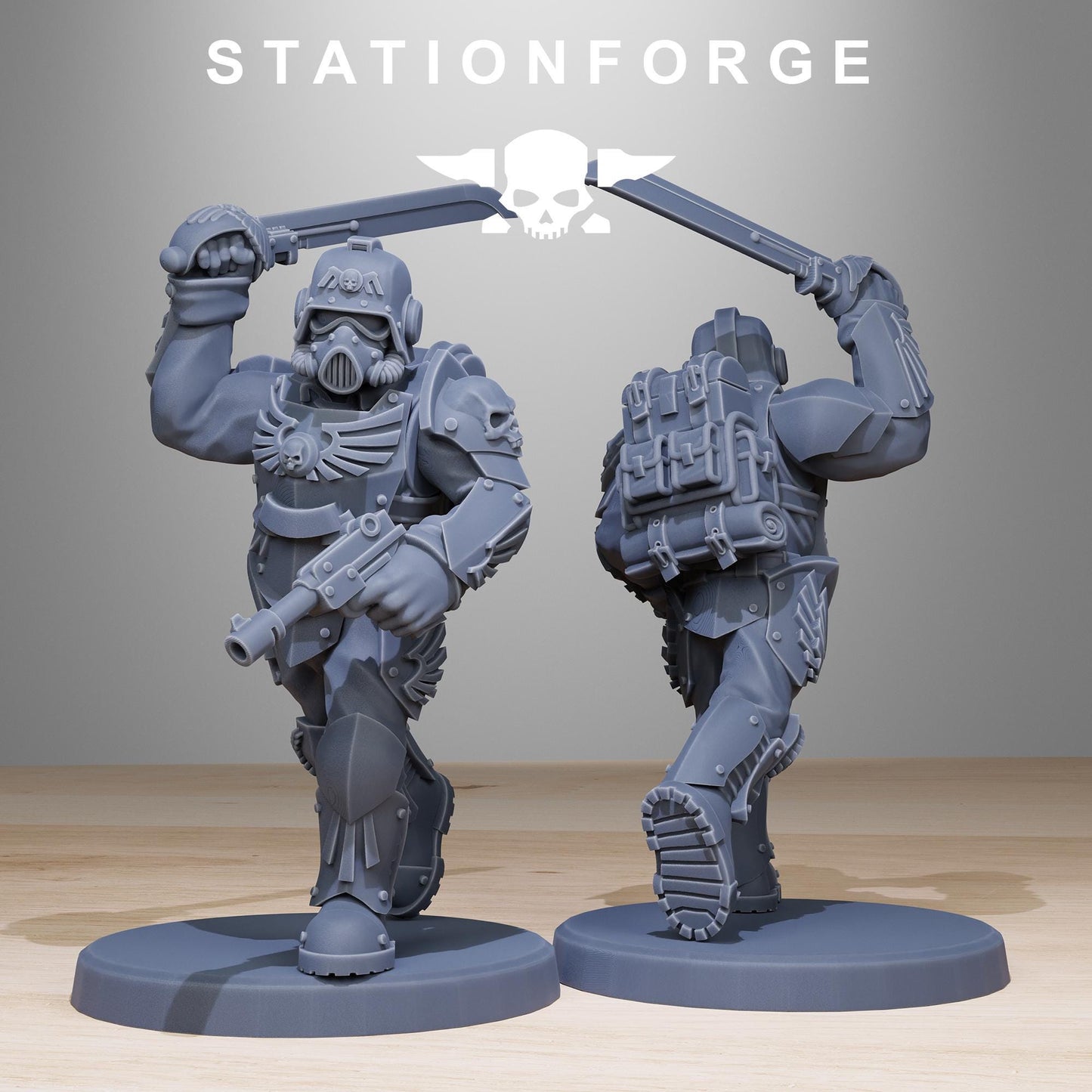 GrimGuard Elites, Death Korps Proxy, Sci-Fi Wargames Miniatures by STATIONFORGE