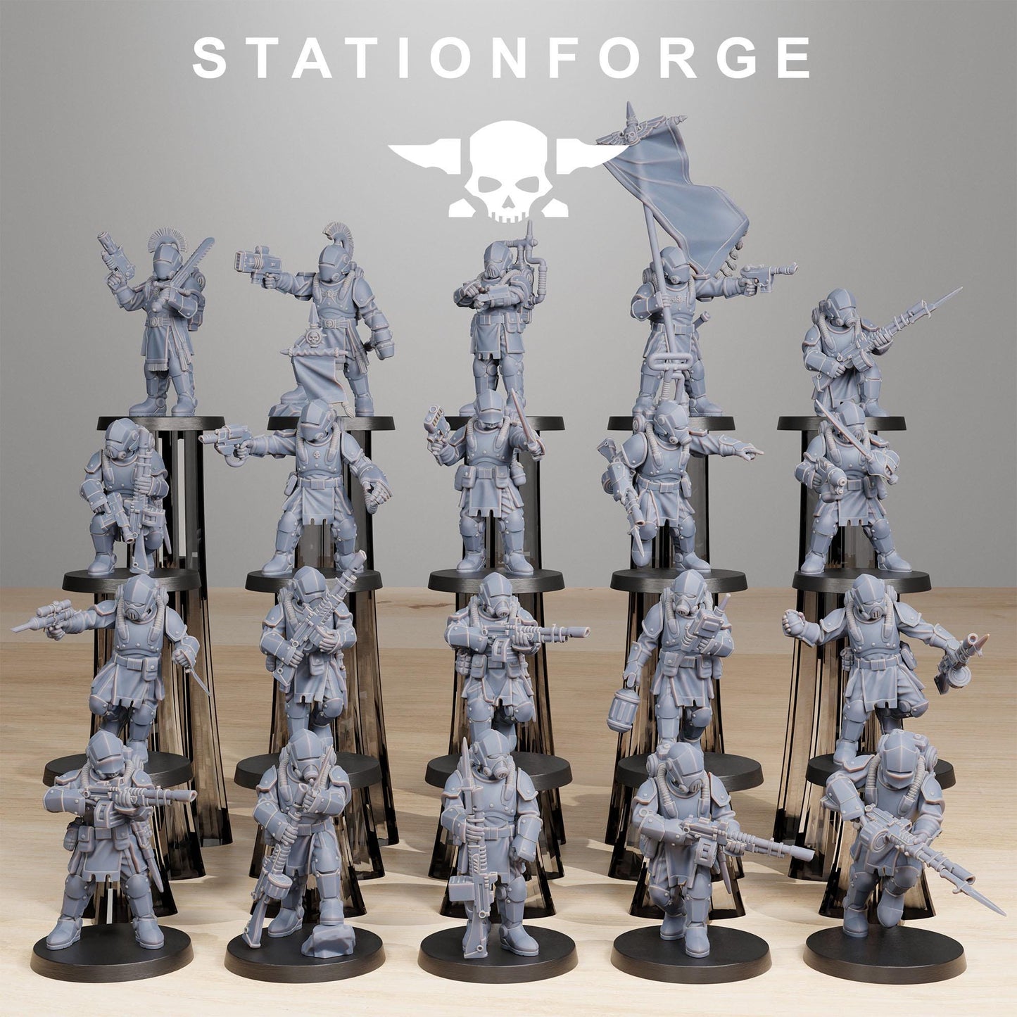 RoyalGuard Infantry 2 Modular Set Miniatures by STATIONFORGE,  Imperial guard infantry regiment