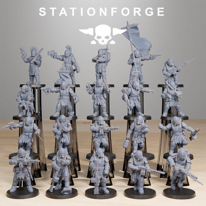 RoyalGuard Infantry 2 Modular Set Miniatures by STATIONFORGE,  Imperial guard infantry regiment
