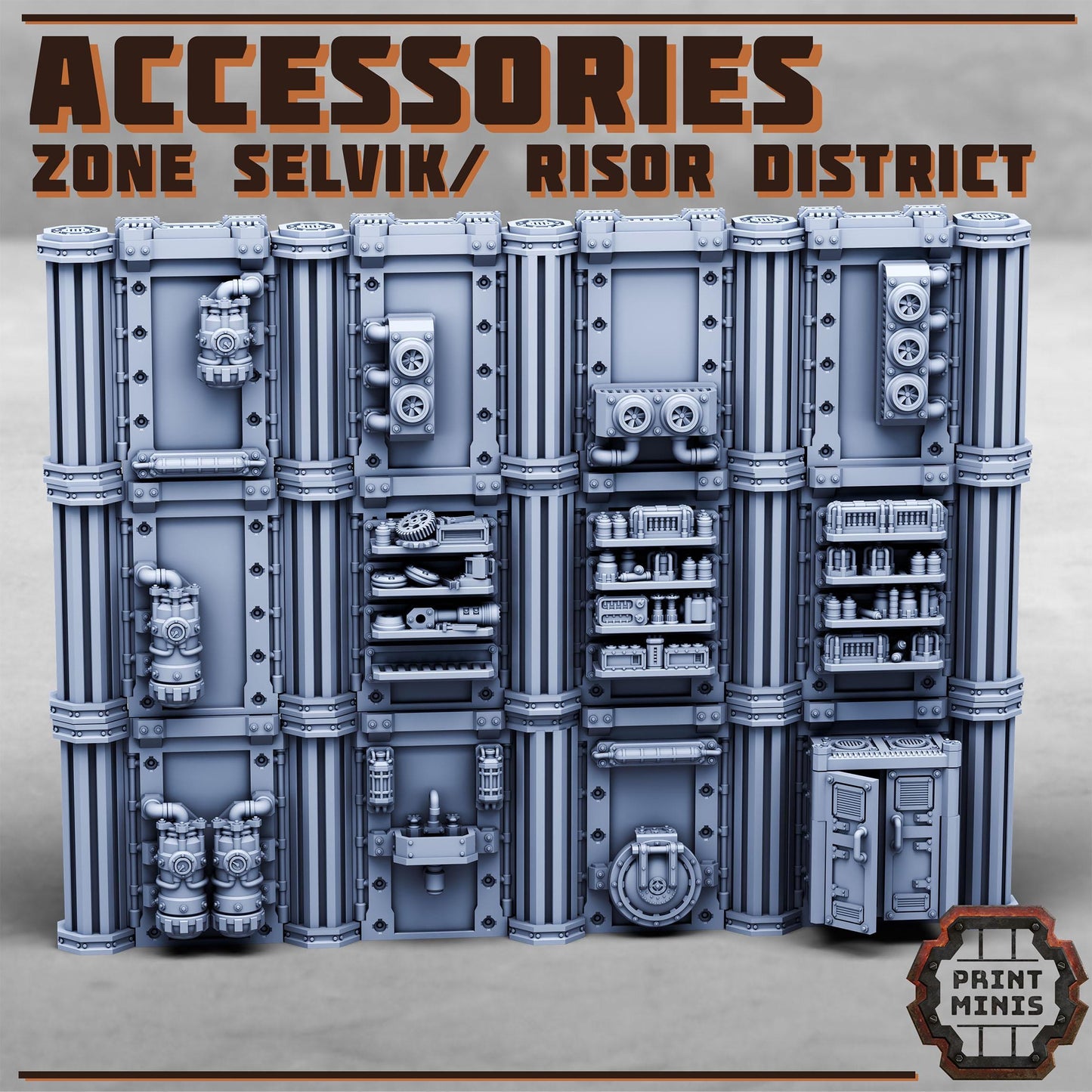Chem Laboratory - Bitter Nightshades - Sci-Fi Space Industrial Terrain by Print Minis - Entire set