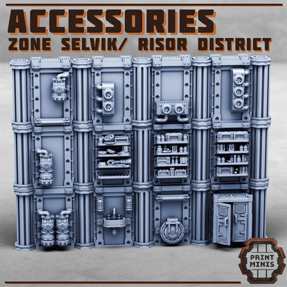 Chem Laboratory - Bitter Nightshades - Sci-Fi Space Industrial Terrain by Print Minis - Entire set