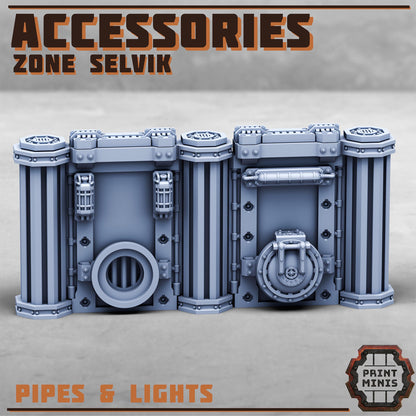 Chem Laboratory - Bitter Nightshades - Sci-Fi Space Industrial Terrain by Print Minis - Entire set