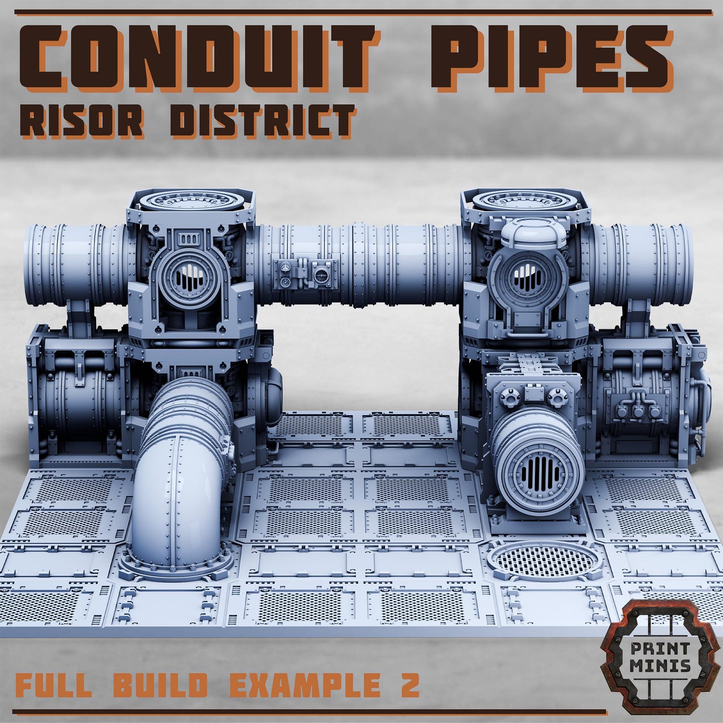 Conduit Pipes - Risor District - Sci-Fi Space Industrial Terrain by Print Minis - Modular set