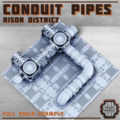Conduit Pipes - Risor District - Sci-Fi Space Industrial Terrain