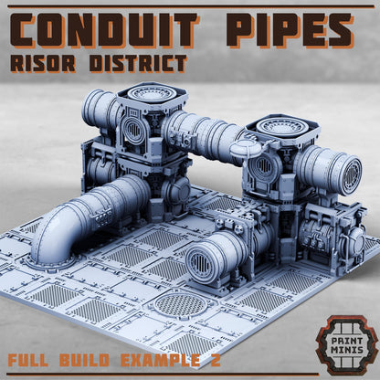 Conduit Pipes - Risor District - Sci-Fi Space Industrial Terrain