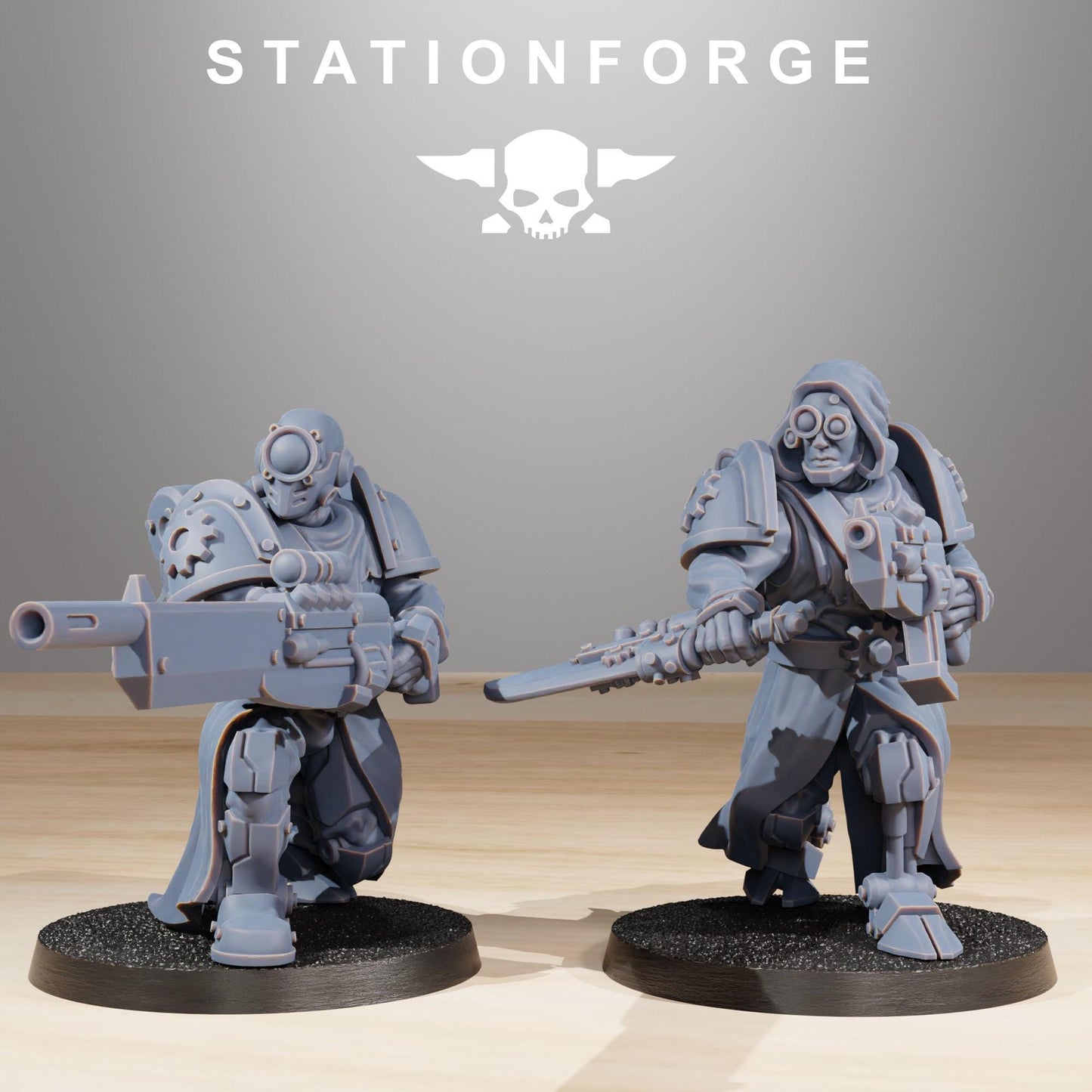 Scavenger infantry Builder, Space Techno-bots, modular Sci-Fi warriors by STATIONFORGE, Sci-Fi Wargames Cyber-themed Grimdark miniatures