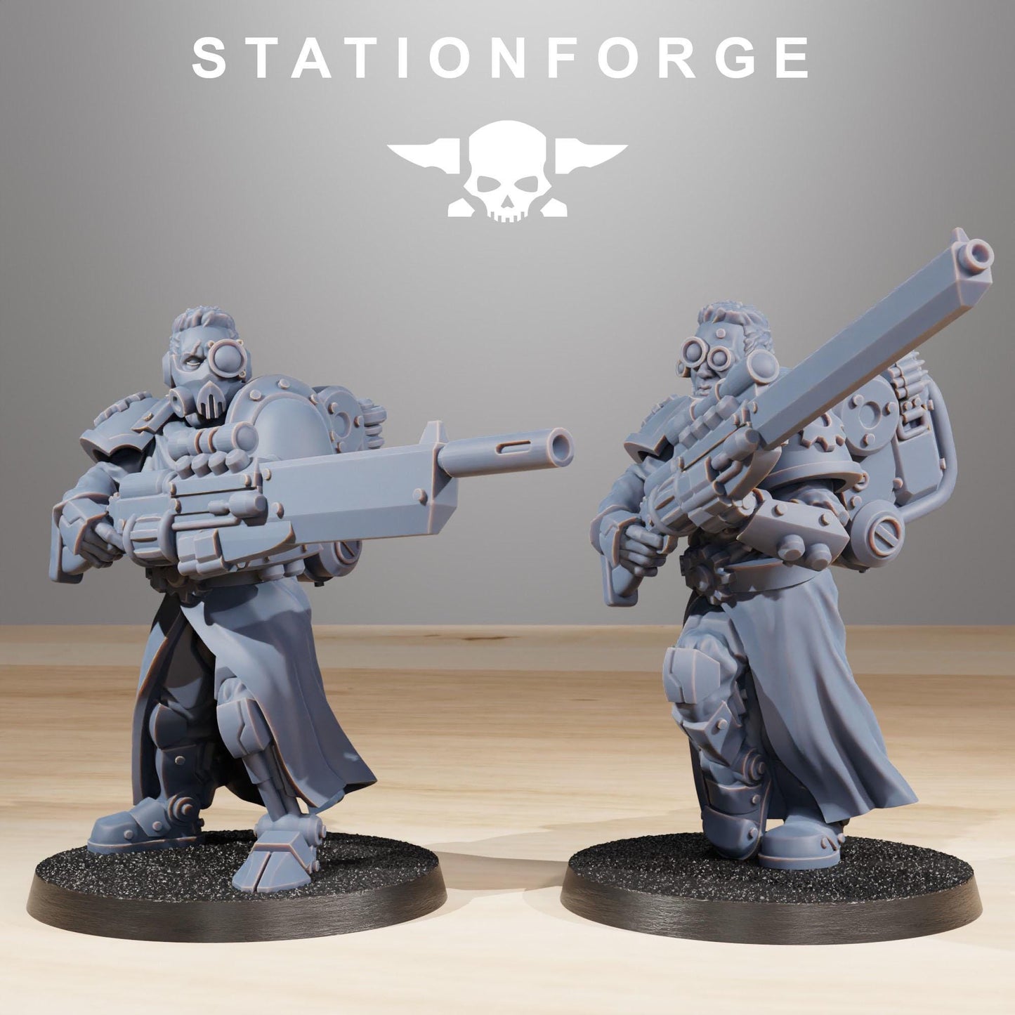 Scavenger infantry Builder, Space Techno-bots, modular Sci-Fi warriors by STATIONFORGE, Sci-Fi Wargames Cyber-themed Grimdark miniatures