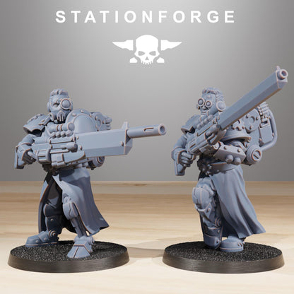 Scavenger infantry Builder, Space Techno-bots, modular Sci-Fi warriors by STATIONFORGE, Sci-Fi Wargames Cyber-themed Grimdark miniatures