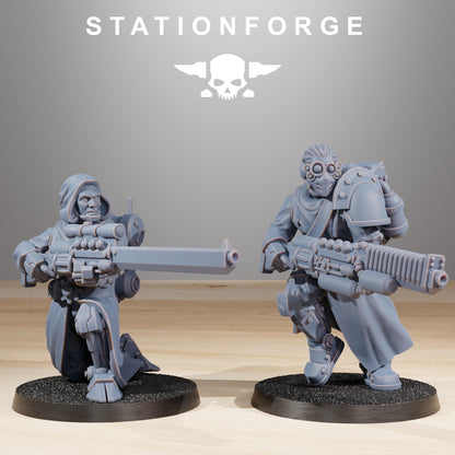 Scavenger infantry Builder, Space Techno-bots, modular Sci-Fi warriors by STATIONFORGE, Sci-Fi Wargames Cyber-themed Grimdark miniatures
