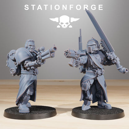 Scavenger infantry Builder, Space Techno-bots, modular Sci-Fi warriors by STATIONFORGE, Sci-Fi Wargames Cyber-themed Grimdark miniatures