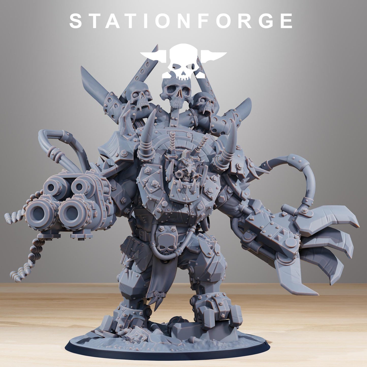 Orkaz Troll Boss, Space-Faring Orkish Menace Sculpted by STATIONFORGE, Grimdark Compatible, Sci-Fi Wargame Scale