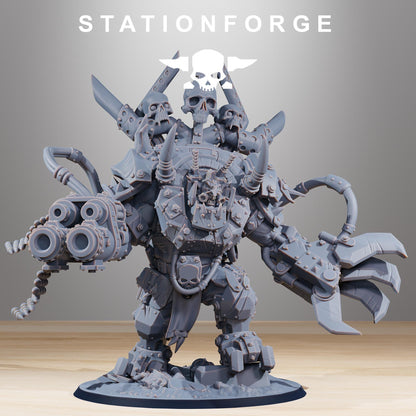 Orkaz Troll Boss, Space-Faring Orkish Menace Sculpted by STATIONFORGE, Grimdark Compatible, Sci-Fi Wargame Scale