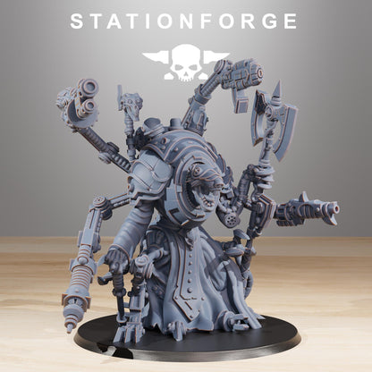 Raticus Techer, Space Techno-Rats, monopose Sci-Fi warriors by STATIONFORGE, Sci-Fi Wargames Rat-Themed Grimdark miniatures