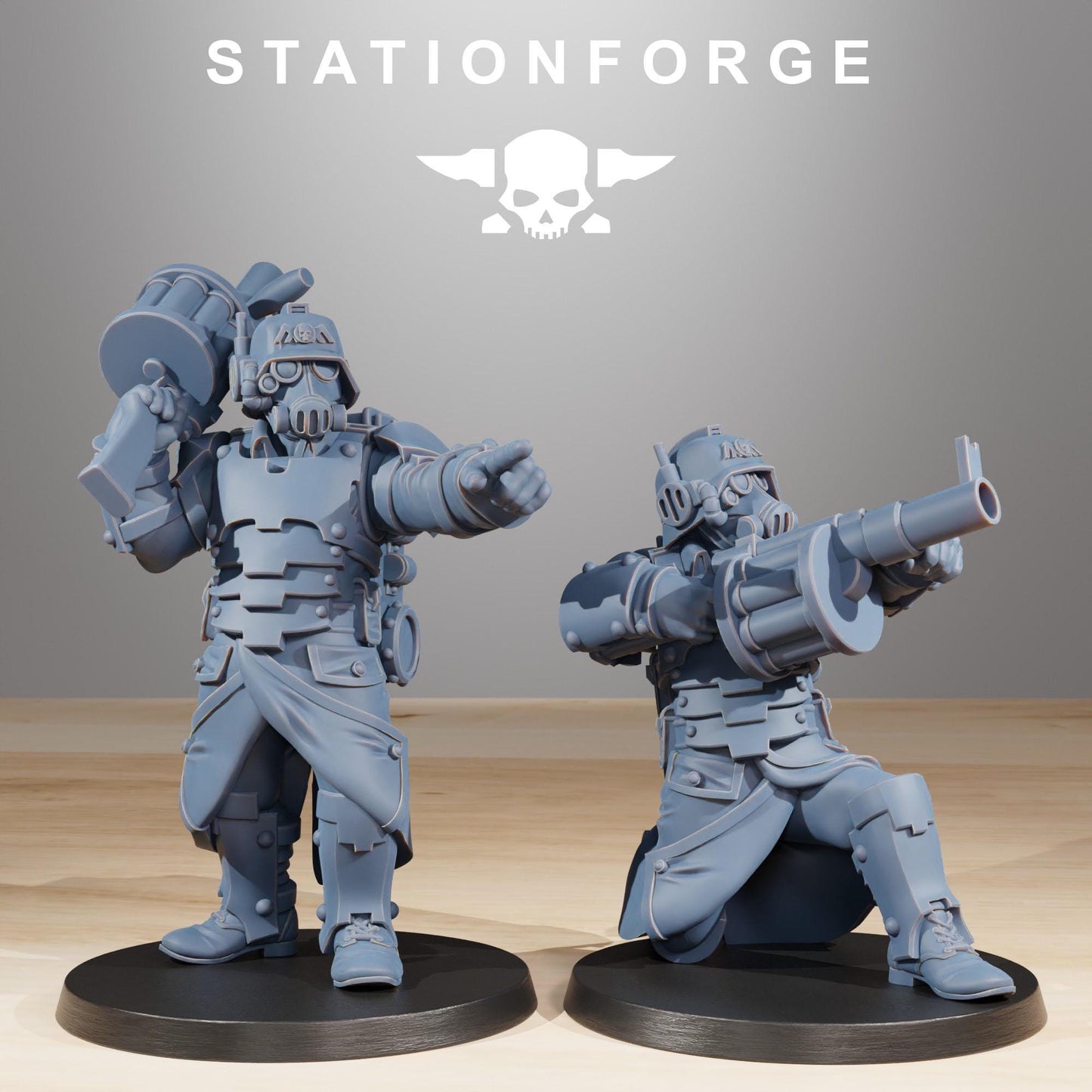 GrimGuard Tinkers 2.0, Death Korps Proxy, Sci-Fi Wargames Miniatures by STATIONFORGE