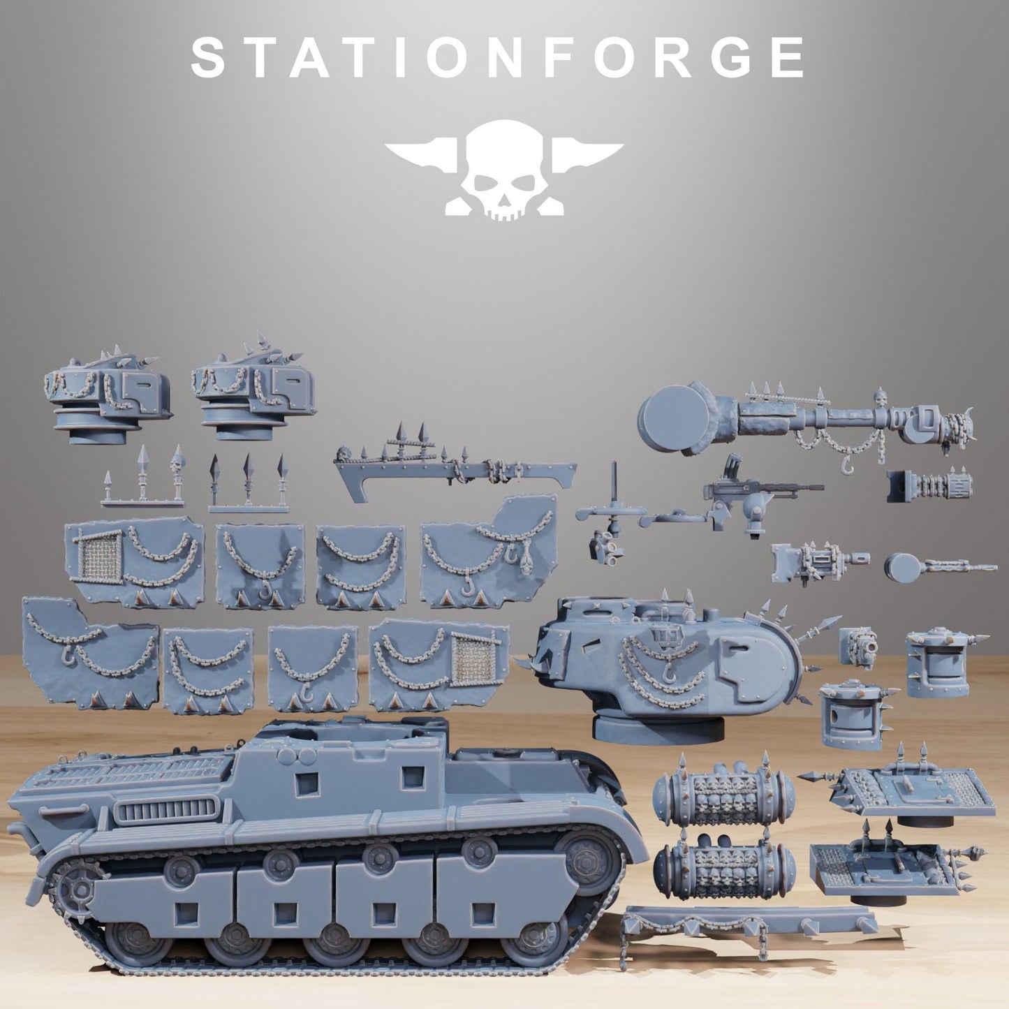 GrimGuard Heavy Tank Corrupted Conversion Kit - GrimGuard Heavy Tank, Sci-Fi Space Guard Soldiers by STATIONFORGE