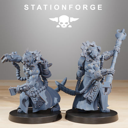 Raticus Zappers, Space Techno-Rats, monopose Sci-Fi warriors by STATIONFORGE, Sci-Fi Wargames Rat-Themed Grimdark miniatures