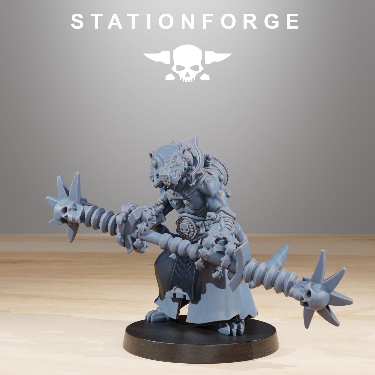 Raticus Zappers, Space Techno-Rats, monopose Sci-Fi warriors by STATIONFORGE, Sci-Fi Wargames Rat-Themed Grimdark miniatures