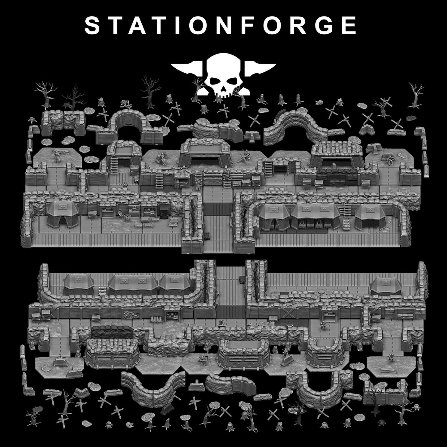 GrimGuard Trench Terrain by STATIONFORGE,  Trench Warfare Terrain, Perfect for Wargames