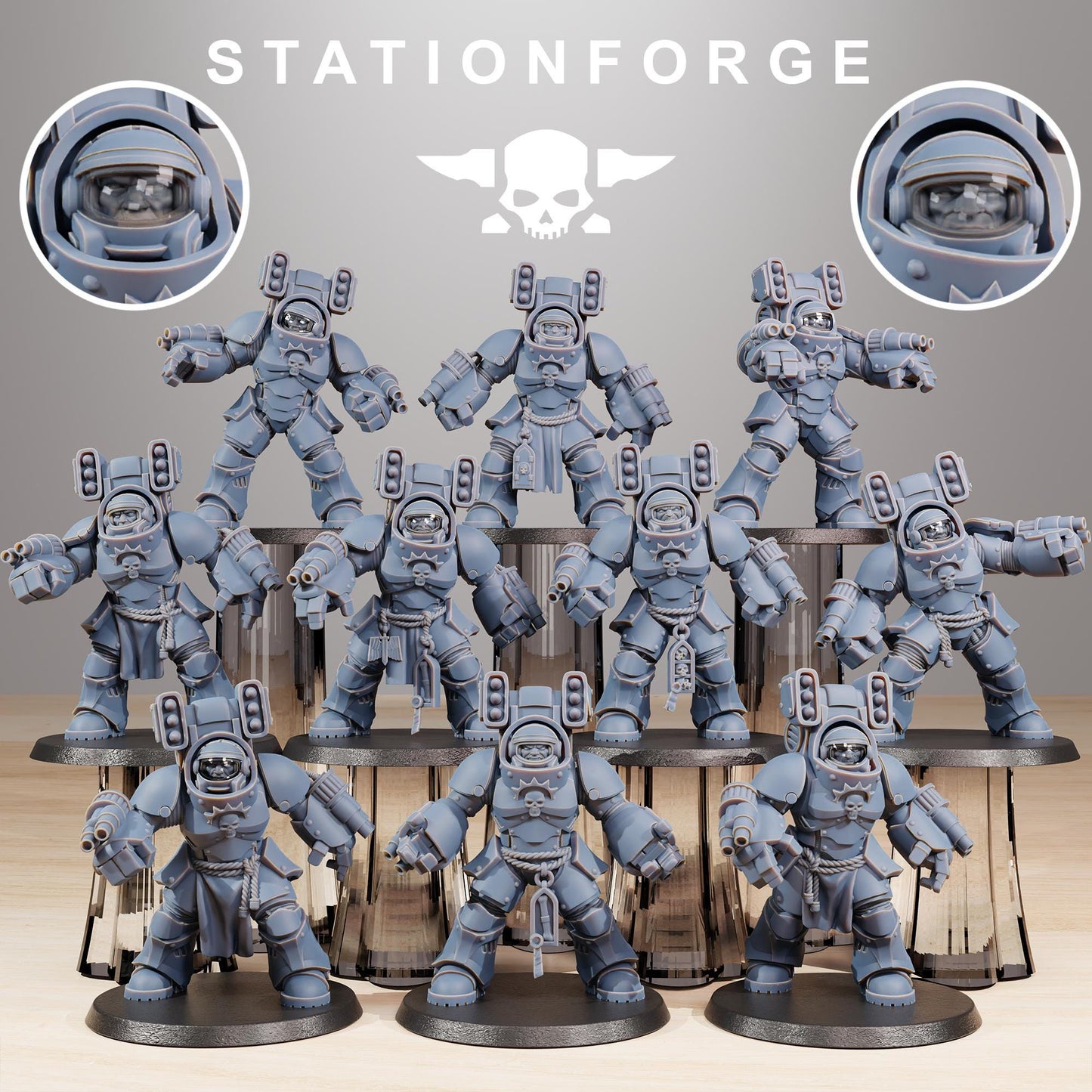 Socratis Support Vanguard, Modular Sci-Fi Marine warriors by STATIONFORGE, Grimdark Wargames Proxy