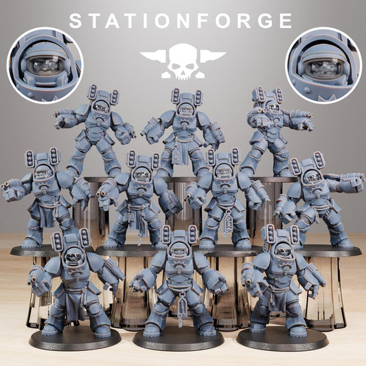 Socratis Support Vanguard, Modular Sci-Fi Marine warriors by STATIONFORGE, Grimdark Wargames Proxy