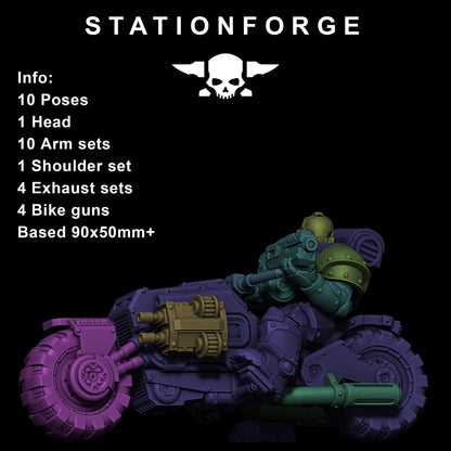 Socratis Bikers, Modular Sci-Fi Marine warriors by STATIONFORGE, Grimdark Wargames Proxy