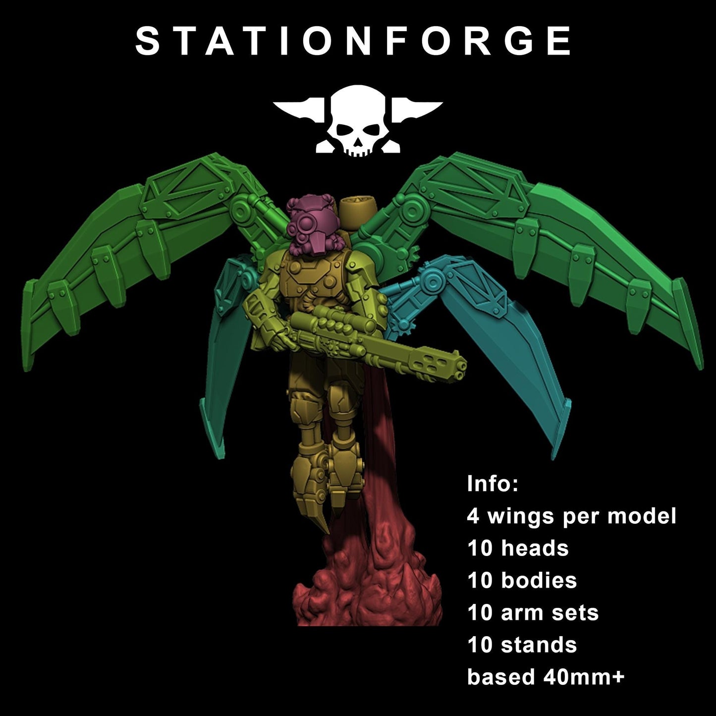 Scavenger Strikers, Space Techno-bots, modular Sci-Fi warriors by STATIONFORGE, Sci-Fi Wargames Cyber-themed Grimdark miniatures