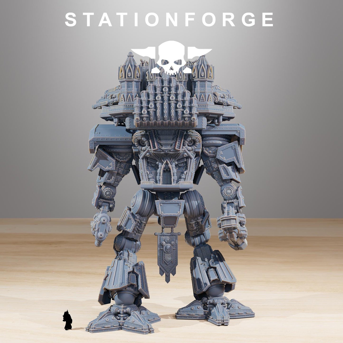 Scavenger Trident, Modular Sci-Fi Titanic Warbot by STATIONFORGE, Grimdark Wargames Proxy