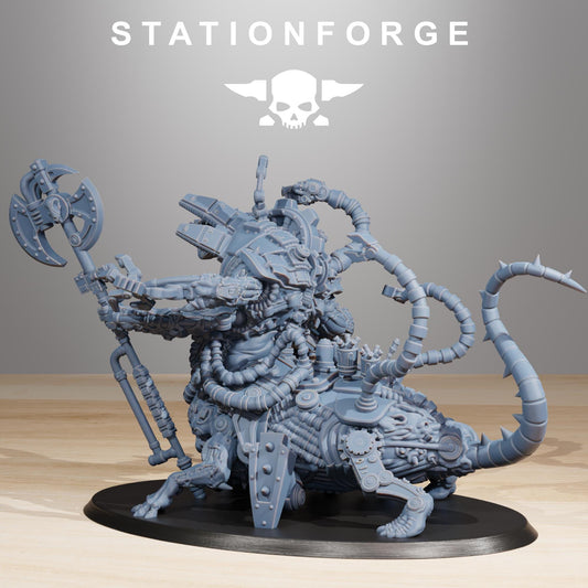 Raticus Chonk Meister, Space Techno-Rats, monopose Sci-Fi warriors by STATIONFORGE, Sci-Fi Wargames Rat-Themed Grimdark miniatures