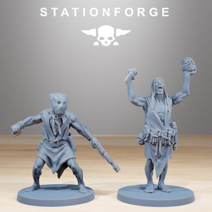 Corrupted Guard Fanatics, Chaos Worshipper Sci-Fi Wargames Miniatures by STATIONFORGE, Corrupted Imperial Guard