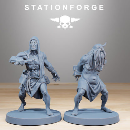 Corrupted Guard Fanatics, Chaos Worshipper Sci-Fi Wargames Miniatures by STATIONFORGE, Corrupted Imperial Guard