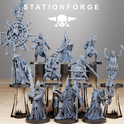 Corrupted Guard Fanatics, Chaos Worshipper Sci-Fi Wargames Miniatures by STATIONFORGE, Corrupted Imperial Guard