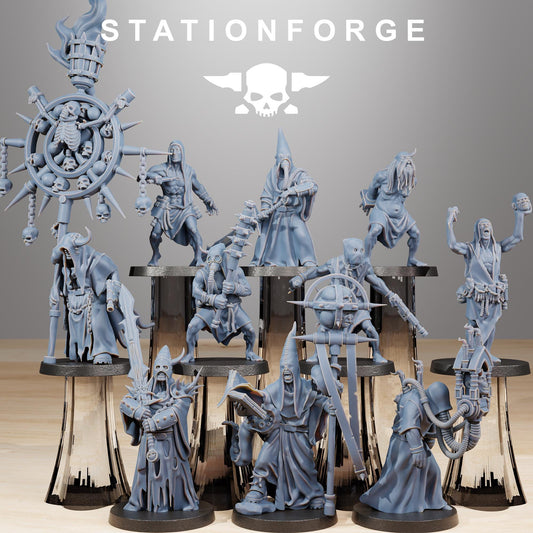 Corrupted Guard Fanatics, Chaos Worshipper Sci-Fi Wargames Miniatures by STATIONFORGE, Corrupted Imperial Guard