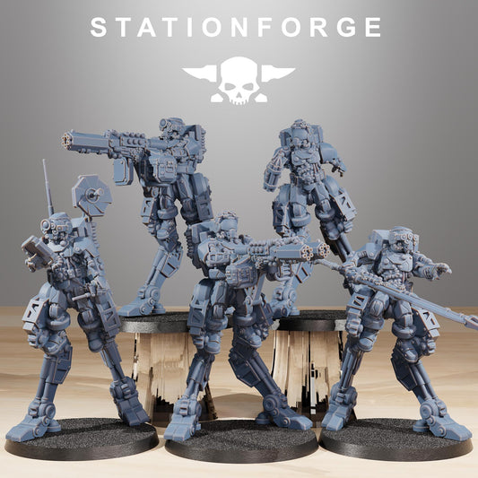 Scavenger Wayfarer 2, Space Techno-bots, modular Sci-Fi warriors by STATIONFORGE, Sci-Fi Wargames Cyber-themed Grimdark miniatures