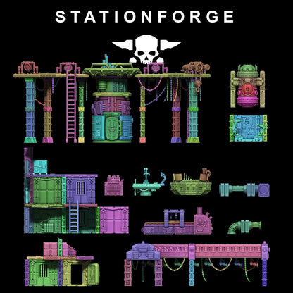 Scavenger Factory Terrain by STATIONFORGE,  Trench Warfare Terrain, Perfect for Wargames