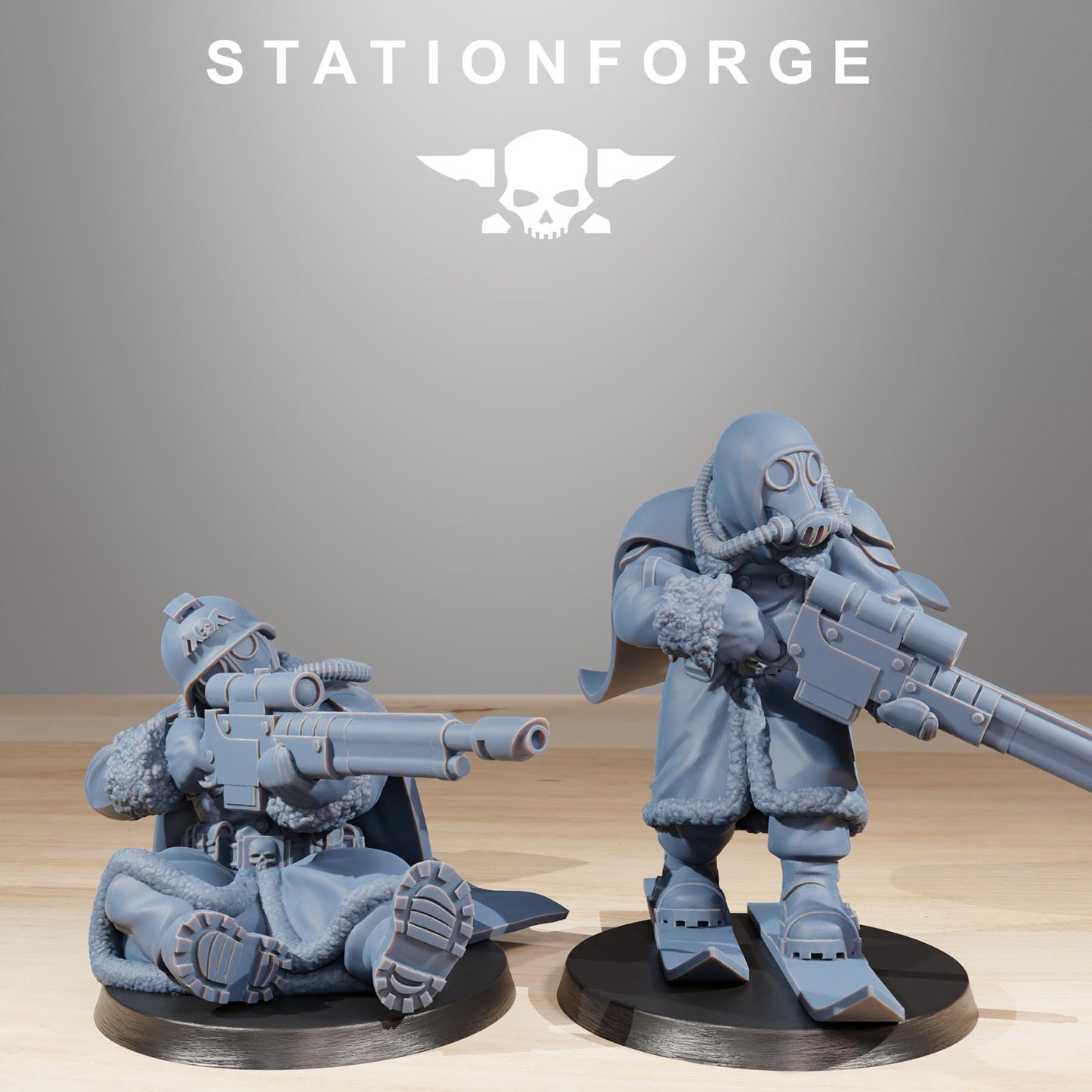 GrimGuard Frostwatch Marksmen, Death Korps Proxy, Sci-Fi Wargames Miniatures by STATIONFORGE