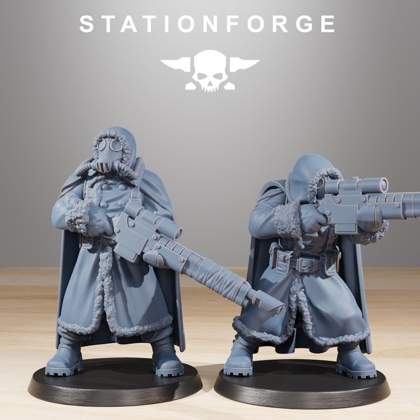 GrimGuard Frostwatch Marksmen, Death Korps Proxy, Sci-Fi Wargames Miniatures by STATIONFORGE