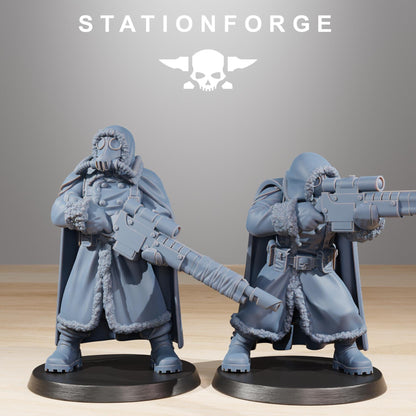 GrimGuard Frostwatch Marksmen, Death Korps Proxy, Sci-Fi Wargames Miniatures by STATIONFORGE