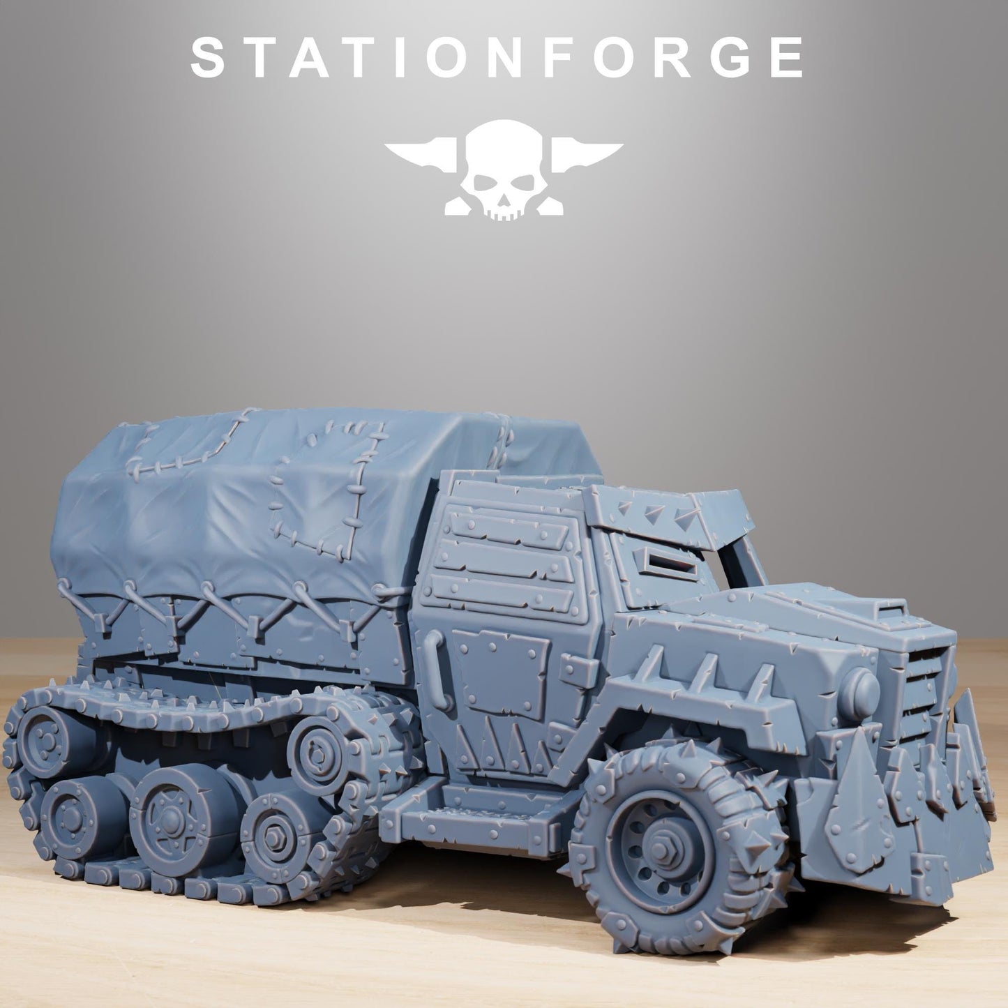 Orkaz Party Wagon, Space-Faring Orkish Menace Sculpted by STATIONFORGE, Grimdark Compatible, Sci-Fi Wargame Scale