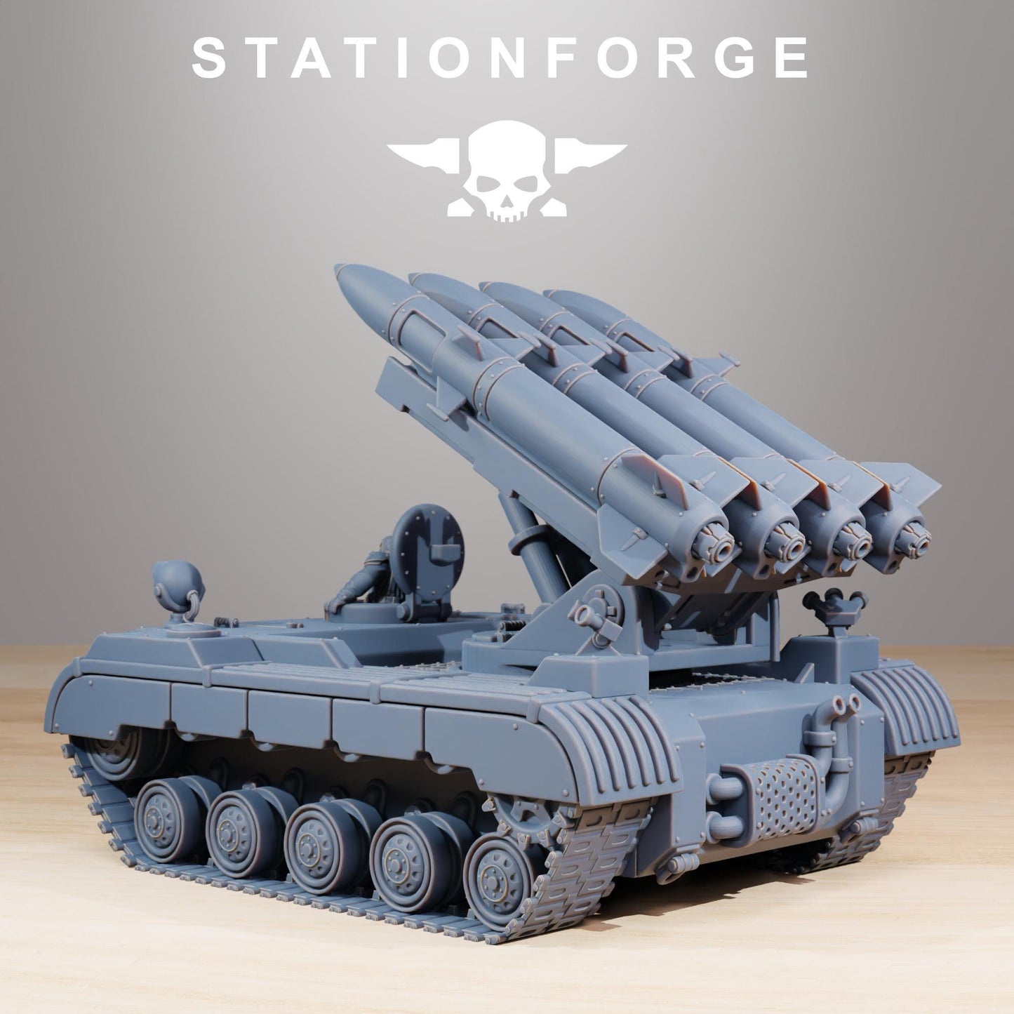 GrimGuard Mobile Artillery Modular Sci-Fi Guardsmen Vehicle by STATIONFORGE, Sci-fi Wargames Proxy, Imperial Guard Transport Truck