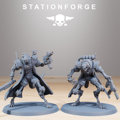 Raticus Curdsters, Space Techno-Rats, monopose Sci-Fi warriors by STATIONFORGE, Sci-Fi Wargames Rat-Themed Grimdark miniatures