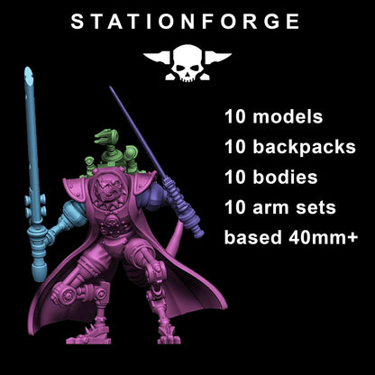 Raticus Curdsters, Space Techno-Rats, monopose Sci-Fi warriors by STATIONFORGE, Sci-Fi Wargames Rat-Themed Grimdark miniatures