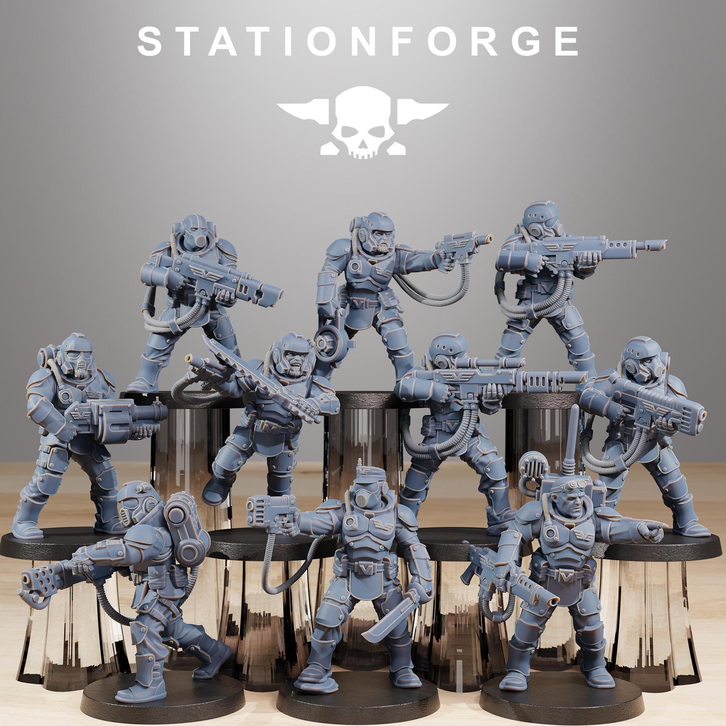 Vaskar Commandos, Death Korps Proxy, Sci-Fi Wargames Miniatures by STATIONFORGE