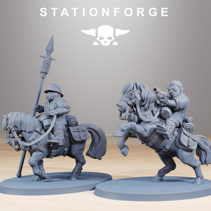 GrimGuard Pony Cavalry, Modular Set Miniatures by STATIONFORGE,  Imperial guard cavalry regiment