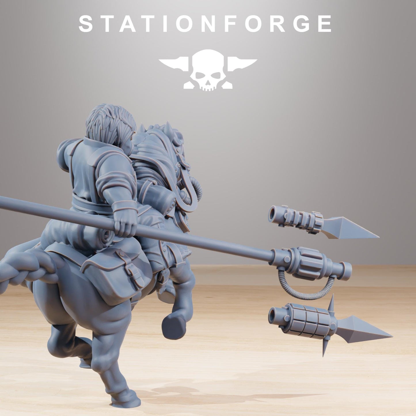 GrimGuard Pony Cavalry, Modular Set Miniatures by STATIONFORGE,  Imperial guard cavalry regiment