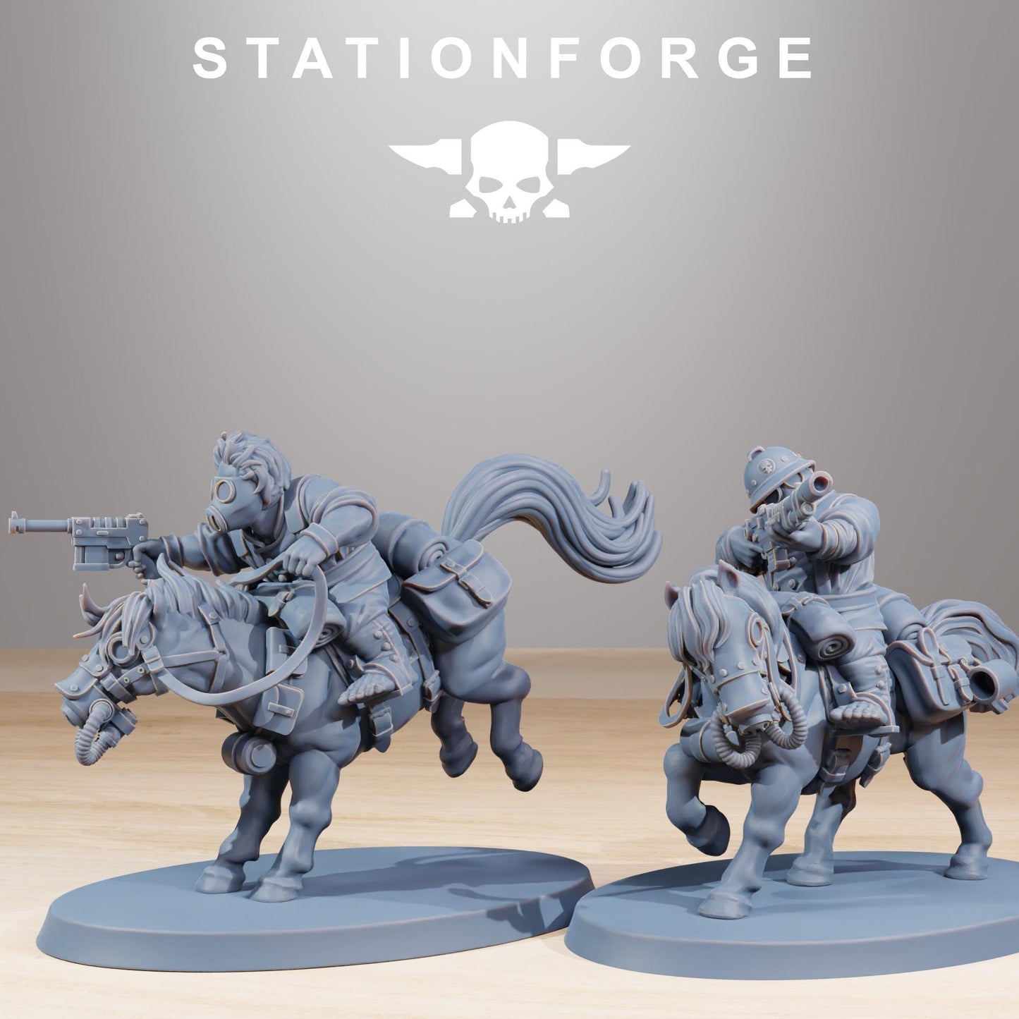GrimGuard Pony Cavalry, Modular Set Miniatures by STATIONFORGE,  Imperial guard cavalry regiment
