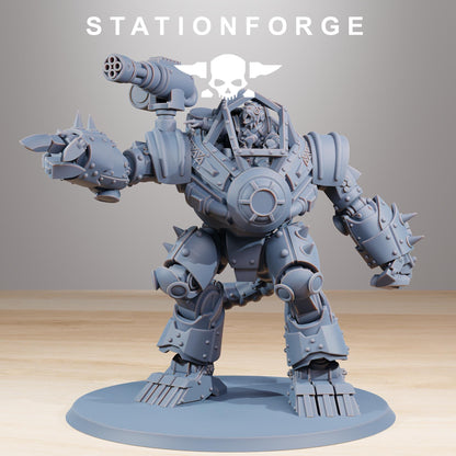 Raticus Clankers, Space Techno-Rats, monopose Sci-Fi warriors by STATIONFORGE, Sci-Fi Wargames Rat-Themed Grimdark miniatures